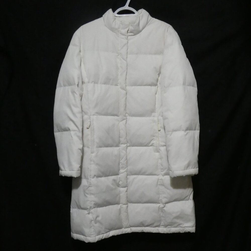 GAP | large | White Quilted Puffer Full Length Coat | Fleece Inside Collar